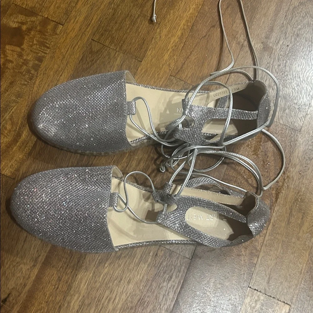 Stuart Weitzman Walk My Way Espadrille Lace Up Gladiator Sandals size 10